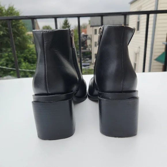 Vince Camuto Kelmi Leather Black Ankle Booties Size 8.5 - Picture 7 of 15